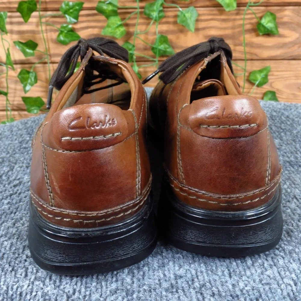 Clarks Touareg Vibe Mens Oxford Shoes Size 11 Walking Work Brown Leather